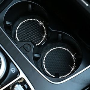 1PCS Car Coaster With Diamond Round Car Silicone Mat Creative Non-Slip General Car Coaster With Diamond Lightinthebox