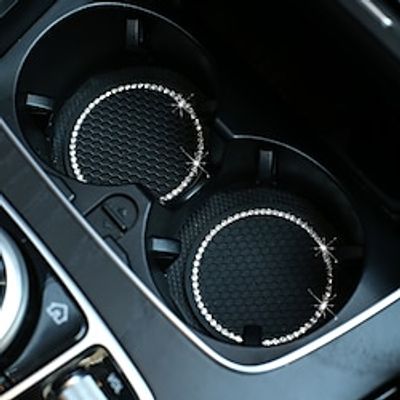 1PCS Car Coaster With Diamond Round Car Silicone Mat Creative Non-Slip General Car Coaster With Diamond Lightinthebox