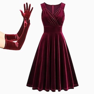 Retro Vintage 1950s Cocktail Dress Swing Dress Flare Dress Audrey Hepburn Women's Flounced Cosplay Costume Ball Gown Masquerade Casual Daily Party  Cocktail Dress Lightinthebox