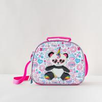 Panda Applique Lunch Bag with Zip Closure