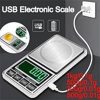 300/500g LED Portable Mini Pocket Jewelry Scale USB Rechargeable Digital Electronic Jewelry Gold Scale 0.01g High Precision Mini Portable LED Backlight G/ct/dwt/ozt/gn/t/oz Digital Kitchen Ingredients miniinthebox - thumbnail