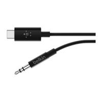 Belkin Rockstar 3.5mm Audio Cable with USB-C Connector 1.8m - Black - thumbnail