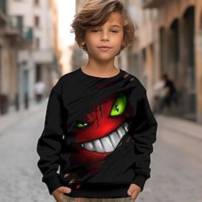 Halloween Boys 3D Graphic Sweatshirt Pullover Long Sleeve 3D Print Fall Winter Fashion Streetwear Cool Polyester Kids 3-12 Years Outdoor Casual Daily Regular Fit Lightinthebox