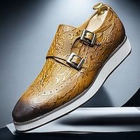 Men's Oxfords Formal Shoes Dress Shoes Walking Vintage Business Classic Office  Career Party  Evening Leather Massage Height Increasing Comfortable Lace-up Black Brown Fall Lightinthebox - thumbnail
