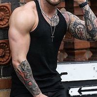 Men's Tank Top Vest Top Undershirt Wifebeater Shirt Plain U Neck Sports  Outdoor Athleisure Sleeveless Clothing Apparel Fashion Streetwear Classic Style Lightinthebox - thumbnail