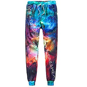 Men's Casual Athleisure Daily Sports Jogger Pants Sweatpants Pants Galaxy Full Length 3D Print Drawstring Pocket Blue Purple Red Rainbow Lightinthebox