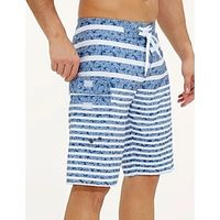 Men's Board Shorts Swimwear Swim Shorts Sports Going out Weekend Breathable Quick Dry Running Casual Drawstring Elastic Waist Striped Knee Length Gymnatics Activewear Blue Micro-elastic Lightinthebox - thumbnail