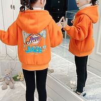 Kids Girls' Hoodie Cartoon Casual Long Sleeve Fashion 7-13 Years Winter Green Orange Lightinthebox - thumbnail