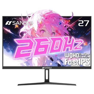 Sansui 27 Inch, IPS Display, 2K WQHD Resolution, 1ms, 260Hz Refresh Rate Gaming Monitor - ESA-G27F60 PRO