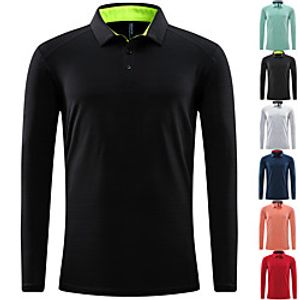 Men's Long Sleeve Running Shirt Tee Tshirt Athletic Summer Elastane Breathable Quick Dry Moisture Wicking Fitness Gym Workout Performance Basketball Sportswear Solid Colored Normal  Micro-elastic Lightinthebox