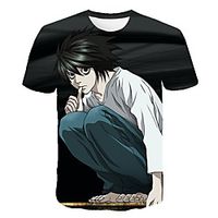 Inspired by Death Note Cosplay Anime Cartoon 100% Polyester 3D Harajuku Graphic Kawaii T-shirt For Women's / Men's miniinthebox - thumbnail