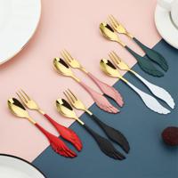 2PCS stainless steel wings spoon ice cream spoon dessert spoon fork spoon spoon tableware