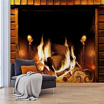 Art Deco 3d Murals Dazzle Wood Flame Wall Covering Canvas Material Self adhesive Wallpaper Mural Wall Cloth Room Wallcovering miniinthebox Art Deco 3d Murals Dazzle Wood Flame Wall Covering Canvas Material Self adhesive Wallpaper Mural Wall Cloth Room Wallcovering miniinthebox