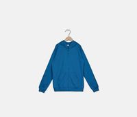 Kids Boys Plain Hooded Sweater  Blue - thumbnail