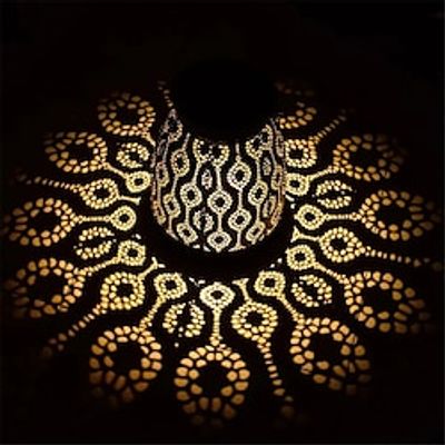 Solar Hollow Lantern Wrought Iron Hanging Lamps Outdoors Courtyard Waterproof Villa Decorations Landscape Gardens Lawns Lights 1PC Lightinthebox