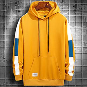 Men's Pullover Hoodie Sweatshirt Color Block Casual Daily Holiday Sportswear Casual Hoodies Sweatshirts  Blue Yellow White miniinthebox