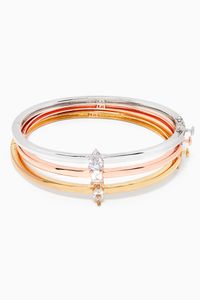 Pear & Marquis CZ Bangle Set