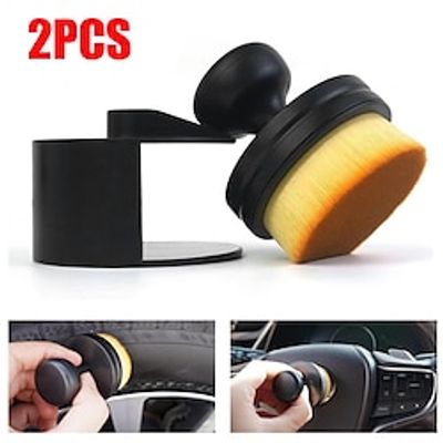 2Pc Single Brush Seal Foundation Brush Soft and Fast Portable Tool Car Wash Tools Car Cleaning Auto Detailing Brush miniinthebox