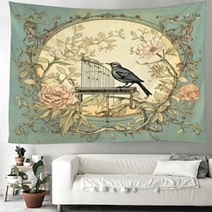 Vintage Bird Hanging Tapestry Wall Art Large Tapestry Mural Decor Photograph Backdrop Blanket Curtain Home Bedroom Living Room Decoration miniinthebox