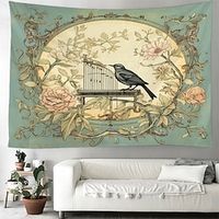 Vintage Bird Hanging Tapestry Wall Art Large Tapestry Mural Decor Photograph Backdrop Blanket Curtain Home Bedroom Living Room Decoration miniinthebox - thumbnail