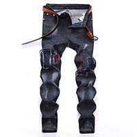 Men's Streetwear Ripped Casual Daily Jeans Chinos Pants Gradient Full Length Pocket Patchwork Dark Gray miniinthebox - thumbnail