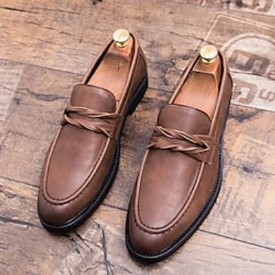 Men's Loafers  Slip-Ons Comfort Loafers Dress Loafers Classic Loafers Classic Casual British Wedding Daily PU Height Increasing Comfortable Slip Resistant Loafer Black Brown Spring Fall Lightinthebox