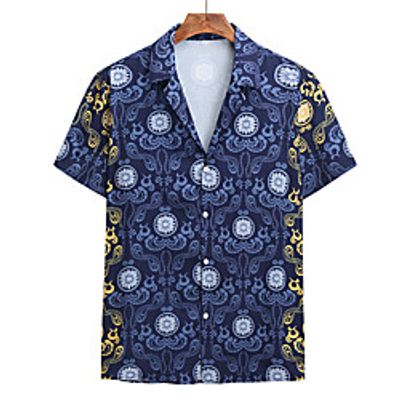 Men's Shirt Other Prints Symbol Short Sleeve Daily Tops Casual A miniinthebox