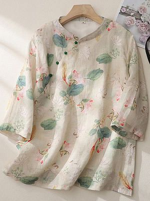 Casual Loose Floral Print Sun Protection Long Sleeve Blouse Casual Loose Floral Print Sun Protection Long Sleeve Blouse