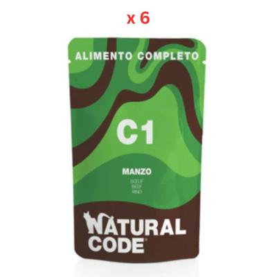Natural Code Beef Complete Wet Cat Food - 70G Pack Of 6