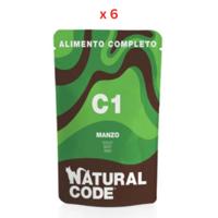 Natural Code Beef Complete Wet Cat Food - 70G Pack Of 6
