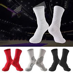 Men's Hiking Socks 1 Pair Winter Outdoor Breathable Warm Soft Stretchy Socks Patchwork Chinlon Cotton White Black Red for Fishing Climbing Camping  Hiking  Caving Lightinthebox