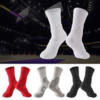 Men's Hiking Socks 1 Pair Winter Outdoor Breathable Warm Soft Stretchy Socks Patchwork Chinlon Cotton White Black Red for Fishing Climbing Camping  Hiking  Caving Lightinthebox - thumbnail