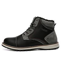 Men's Trainers Athletic Shoes Sporty Outdoor Hiking Shoes PU Elastic Fabric Warm Non-slipping Wear Proof Black Brown Dark Blue Fall Winter miniinthebox - thumbnail