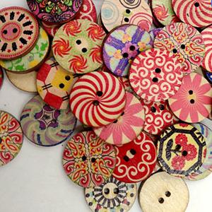 100Pcs Retro Wooden Sewing Buttons