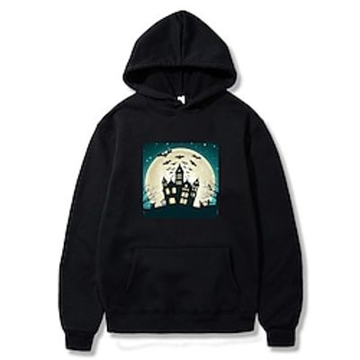 Inspired by Halloween Bat castle Hoodie Anime 100% Polyester Anime Front Pocket Graphic Hoodie For Men's / Women's / Couple's miniinthebox