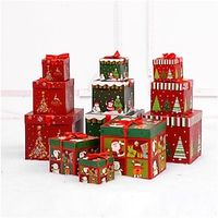 Christmas Decorations Gift Box Gift Box Can Hold Gifts Colorful Snowman Pattern Christmas Tree Decorations Lightinthebox - thumbnail