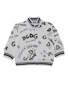 Zip-Up Sweatshirt Logo Print - White