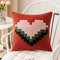 Embroidery Heart Decorative Toss Pillows Cover 1PC Soft Square Cushion Case Pillowcase for Bedroom Livingroom Sofa Couch Chair Lightinthebox