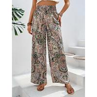 Women's Wide Leg Polyester Floral Blue Red White Casual Daily Long Weekend Spring Summer Lightinthebox