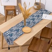 Table Runner Cotton Linen Blend Dining Table Decoration, Farmhouse Tablerunner Table Flag Decor For Dining Weddig Party Holiday miniinthebox - thumbnail