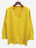 Brief Solid Color Women Sweaters