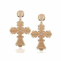 big cross earrings for women baroque crystal cross drop earrings for girls bar party gifts (a:gold stud earrings) Lightinthebox - thumbnail