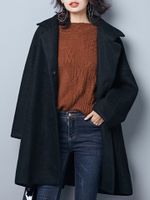 OUBOGJ Casual Loose Lapel Wool Coats