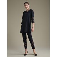 Modal Transparent Loose 3/4 Length Sleeve T-shirt Modal Casual Skinny Full Length Pants Two Piece Set