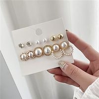 6 Pairs Earrings For Women's Gift Daily Date Alloy Vintage Style Fashion Lightinthebox - thumbnail