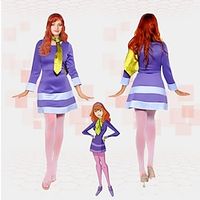 Scoob! Cosplay Cosplay Costume Outfits Women's Movie Cosplay Anime Purple Hair Jewelry Dress Socks Halloween Masquerade Lightinthebox - thumbnail