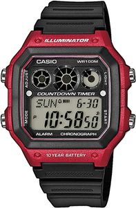 Casio Mens Quartz Watch, Digital Display and Resin Strap AE 1300WH 4A