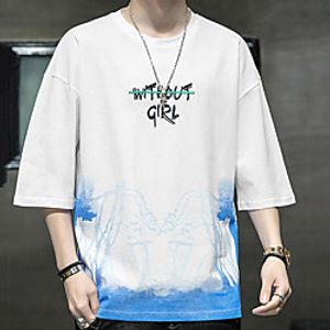 Men's Unisex Tee T shirt Hot Stamping Graphic Prints Letter Plus Size Print Short Sleeve Casual Tops Cotton Basic Fashion Designer Big and Tall White Black Lightinthebox