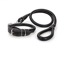 Dog Harness Leash Set Portable Safety PU Leather Black Brown miniinthebox - thumbnail