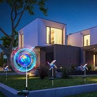 2pcs Solar Wind Spinner LED Windmill Light Outdoor Garden Decor Solar Light Pinwheels Yard Ornaments for Lawn Patio Porch Backyard (2 Pack) Lightinthebox - thumbnail